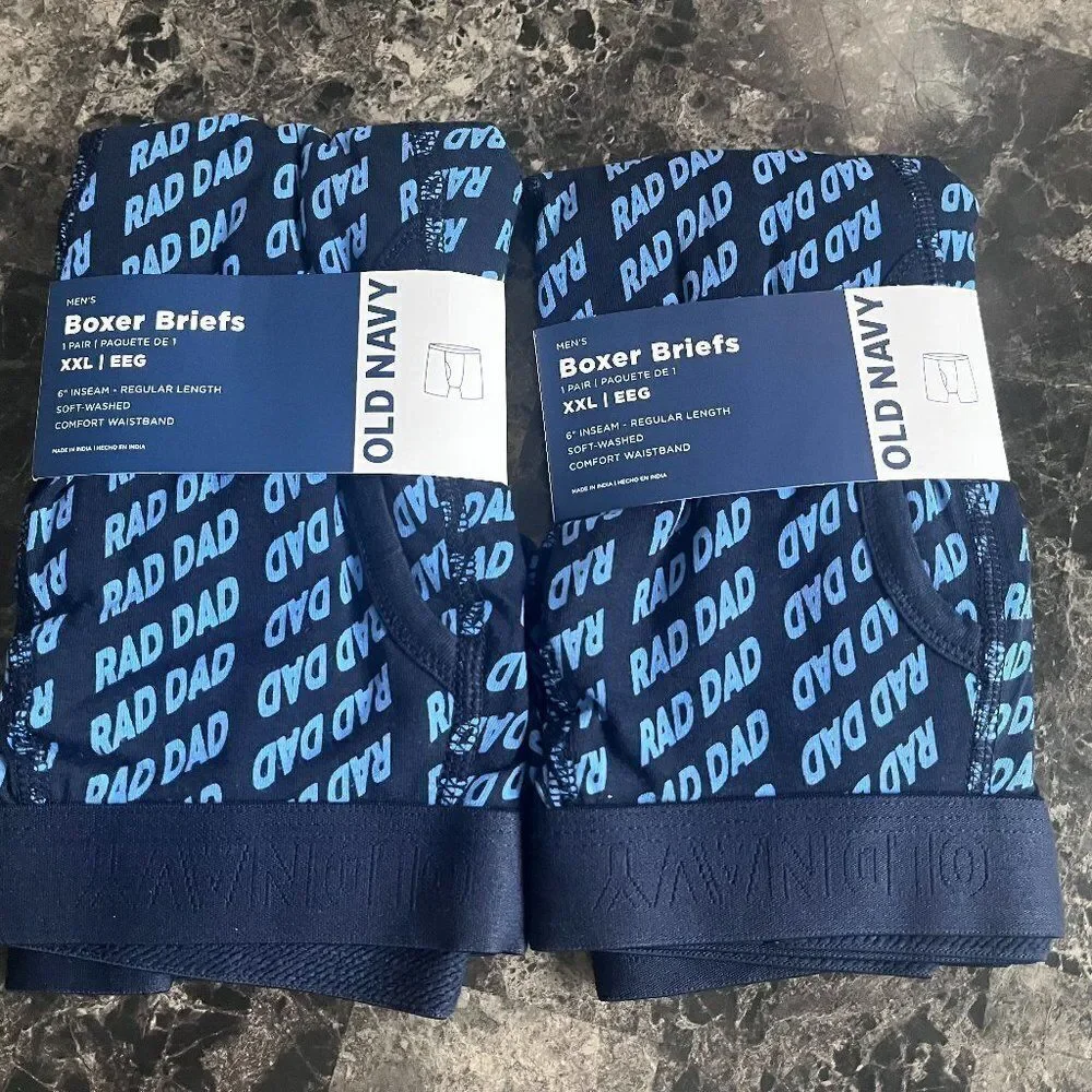 2 Sets Old‎ Navy Men's Rad Dad All Over Print Boxer-Briefs Soft Cotton Underwear